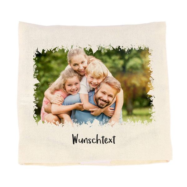 Herz & Heim® Kirschkernkissen mit waschbaren Bezug - Fotoaufdruck und Wunschtext - als Ersatz für Ihren Schatz oder Geschenk für Oma und Opa Blütenrahmen