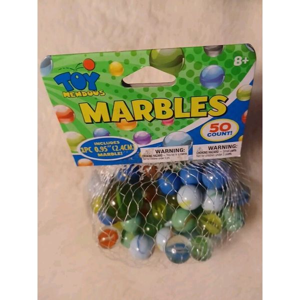 50 Glass Marbles Toy Mendous 50 Pieces 0.95 inch 2.4 cm Marble Assorted Colors!