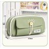 Cedar Eight Pencil Case, Large Capacity, Soft, Cute, Convenient, Solid, Canvas, Multi-Purpose, Pen Pouch, white, Casual