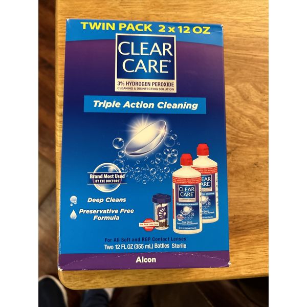 Alcon Clear Care Triple Action Cleaning Twin Pack 2 x 12 Oz ( Two pack)