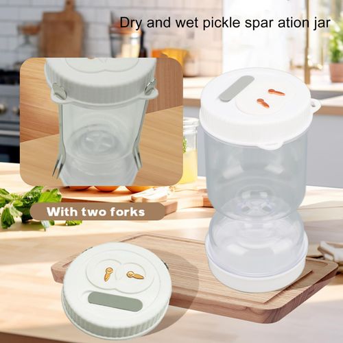 POCREATION 50oz Pickle Olive Jar, Leakproof Pickle Separator Jar with Airtight Seal, ABS Pickle and Olive Jar Flip for Olives, Jalapenos
