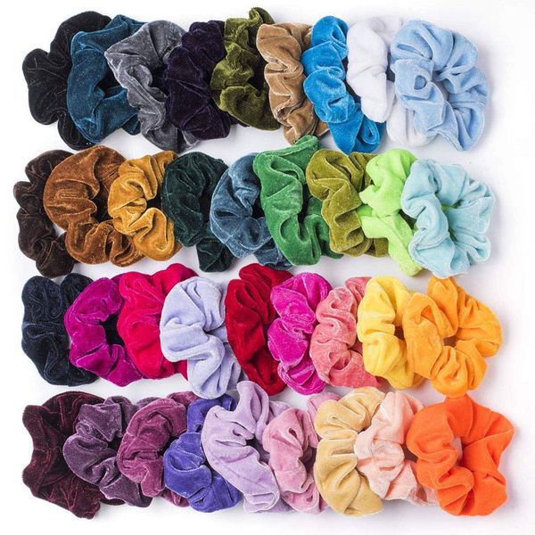 36 Pcs Hair Scrunchies Velvet Elastic Hair Bands Scrunchy Hair Ties Ropes Scrunchie for Women Girls (36 Colors)