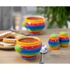Purity Style Hand Painted Rainbow Stripe Salt and Pepper Pot