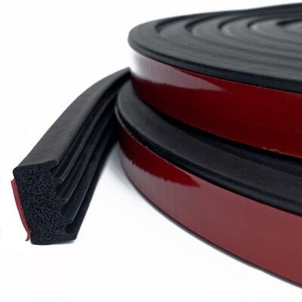 Ribbed Foam Rubber Seal w Tape Self Adhesive EPDM Foam Rubber Weather Stripping