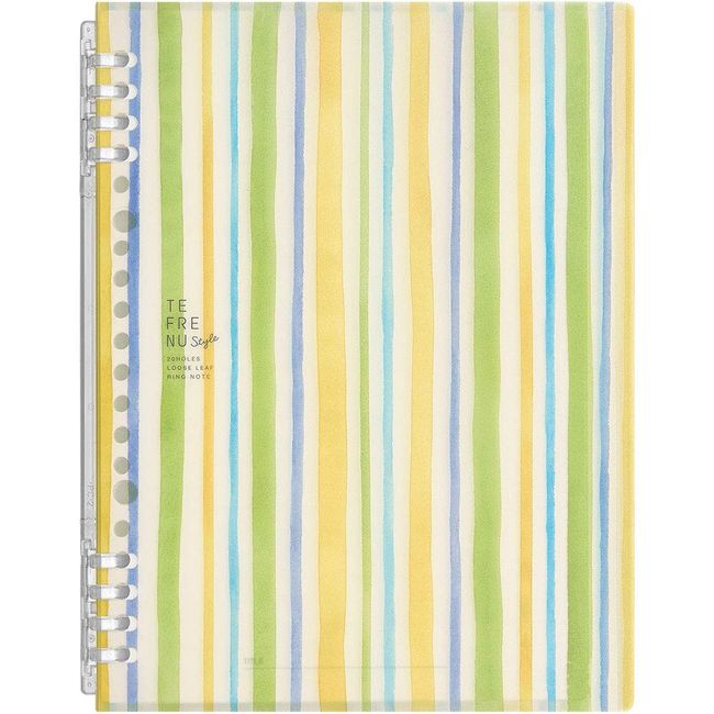 Kingjim 9854TES-L106 TEFRENU Style Ring Notebook, A5, Stripes