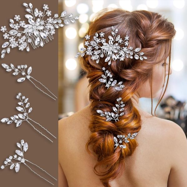 Wedding hair accessories, Bridal hair accessories for wedding hair piece, Wedding hair piece for brides, Bridal headpiece, Bride hair accessories wedding, Bridal hair comb，Bridesmaid hair clip pins