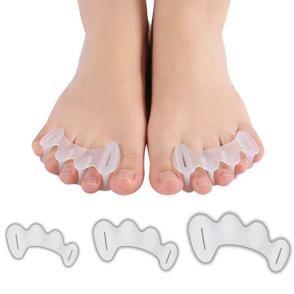 COOLWAVE Toe Separator Toe Spacer for Men and Women, Toe Straightener for Hammer Toes, Bunions, Plantar Fasciitis, Hallux Valgus (1 Pair) (Small)