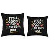 Lucy Personalized Retro Girls Custom Lucy Name Throw Pillow