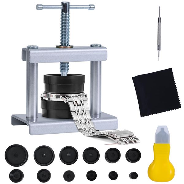 J6&H6 Watch Press Tool Kit, for Closing The Back Cover of The Watch, Replacing The Watch Battery, Dismantling The Watch Opener Case, Suitable for Watch Repair Kits with 16 to 50mm Circular Dials