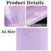 Pack of 3 Pcs - A5 Pastel Blue, Pink, Purple Colour Plastic Wallets Folder Documents File Holder Press Stud Button Polypropylene Folder Clear Envelope (A5 Document Wallet)