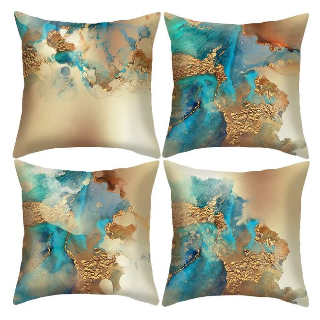 Couch Pillows Set of 4, Teal Throw Pillow Covers 18x18 4Pieces
