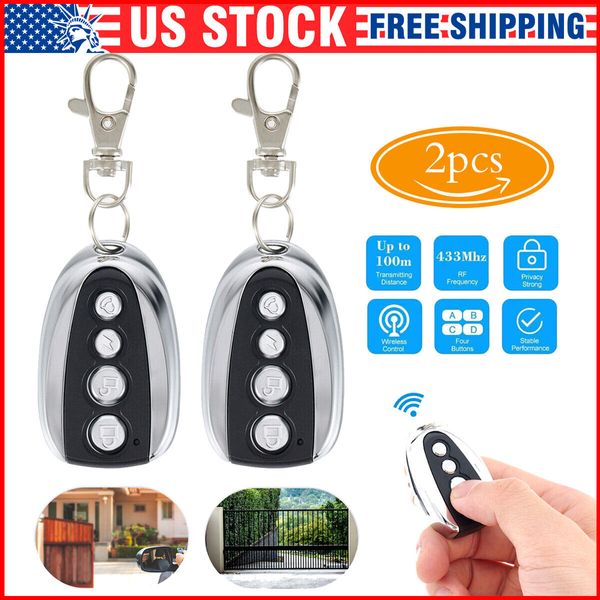 2× Remote Control Backup Key Sliding Gate Opener Automatic Operator 433.92MHz