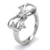 Sterling Silver Cubic Zirconia Infinity Bow Ring - Size Q 1/2
