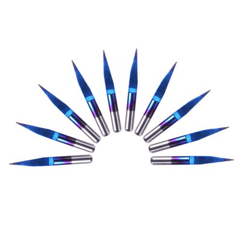 SainSmart Genmitsu PCB Engraving V-Bit End Mill 15 Degree 0.1mm Tip 3.175mm Shaft (1/8" Shank) Nanoparticle Coating Cemented Carbide Router Bit for Milling Precision Machines CNC Milling 10pcs