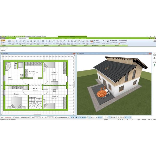 Immocado 3D Architekt Professional 2024 - 3D Hausplaner CAD Software & Architektur Programm: Grundrisse zeichnen, Hausplanung & Wohnungsplaner