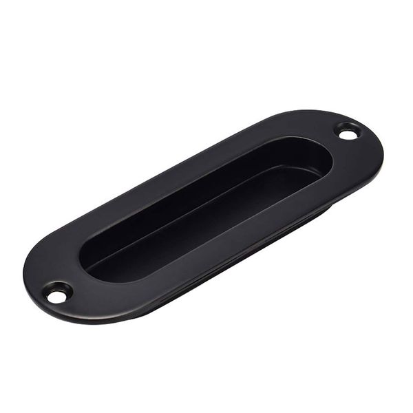 MiJunHD Recessed Flush Door Handles Stainless Steel Cabinet & Furniture Door Pulls Black 120 * 40mm Round Handles/Pulls for Interior & Closet Doors