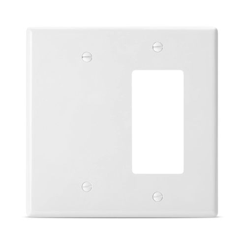 Bates- Combination Wall Plate, Decorator/Blank, 2 Gang Wall Plate, Wall Switch Plate Cover, 2 Gang Switch Plate, Double Gang Wall Plate, 2 Gang Wall Plate White, Wall Plate Combination