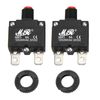 RKURCK 9 Amps Thermal Circuit Breakers 125/250V AC 32V DC Push Button Manual Reset Overload Protector Switch 9A 2 Pcs