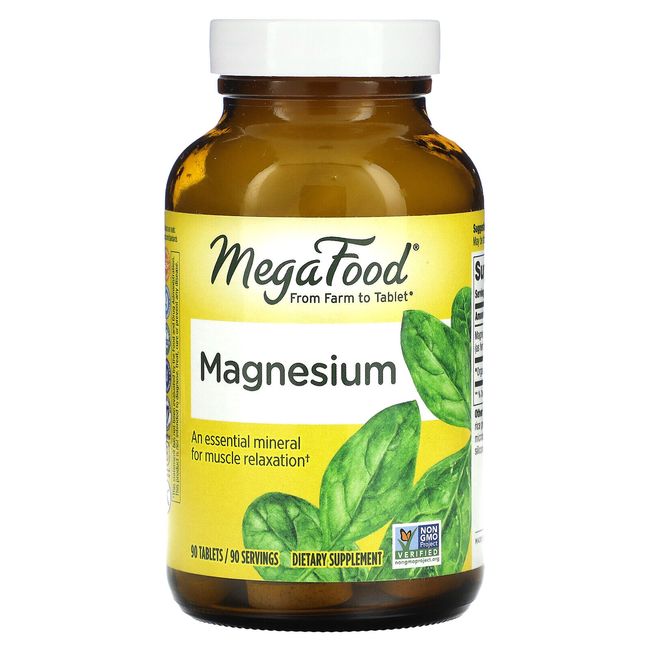 MegaFood Magnesium 90 Tablets Dairy-Free, Gluten-Free, Kosher, NSF Certified,