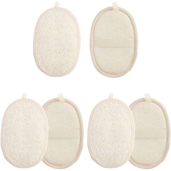 6PCS Exfoliating Loofah Pads,Natural Luffa Sponge Exfoliating Loofah Sponge Pad Scrub Loofah Sponge Body Scrubber Brush Luffa Pads Bath Shower Sponge Loofahs Natural Sponge Brush for Men Women