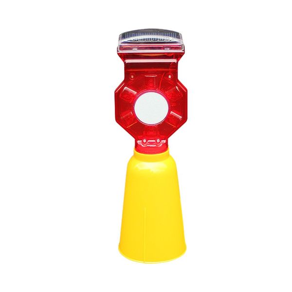 Triangular cone dedicated LED solar cone head construction light with case for attaching color cones