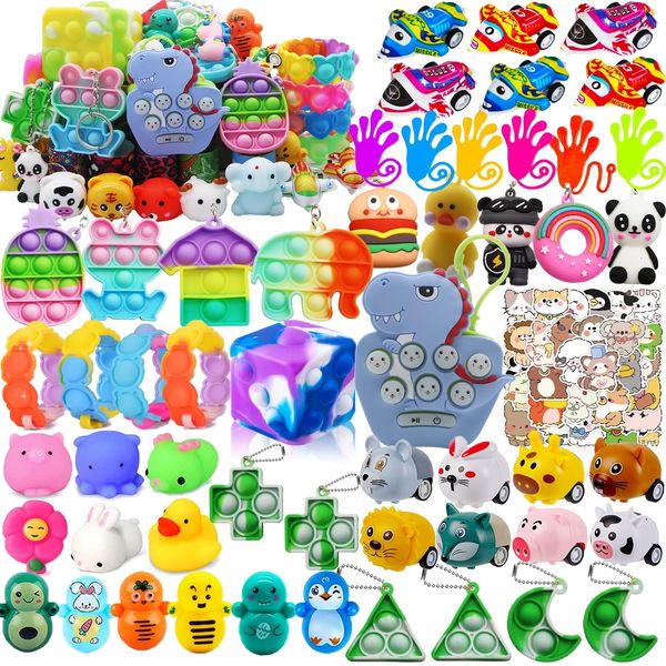 Mctuoba 110 PCS Premium Party Favors for Kids 4-12,Fidget Toys Bulk,Treasure Box Toys for Classroom Prizes,Pinata Filler,Goodie Bag Stuffers,Treasure Chest Carnival Prizes