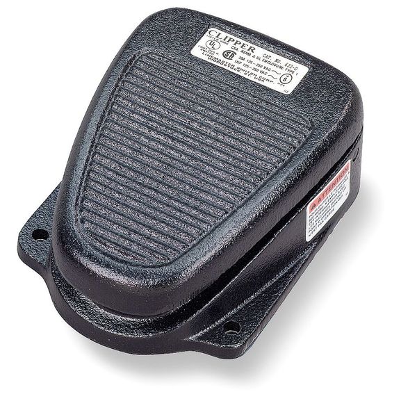 Linemaster 632-DA Clipper Foot Switch, Electrical, Single Pedal, Maintained, SPDT, Single Stage, No Guard, Black