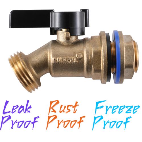 RAINPAL RBS005 Brass Water Container/Rain Barrel Quarter Turn Spigot(LF Compliant, For OPEN TOP BARRELS)