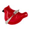 Mud Pie Cardinal Tidbit, dish 5 1/2" x 6 1/2" | spreader 5 1/2", RED
