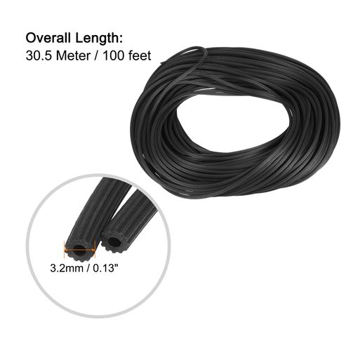 uxcell Screen Spline, 0.13"x100FT Round Window Screen Repair Retainer Spline for Door Window Screens Replacement, Black