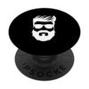 Bearded Man Graphic Hipster Beardy Full Beard Mustache PopSockets Swappable PopGrip