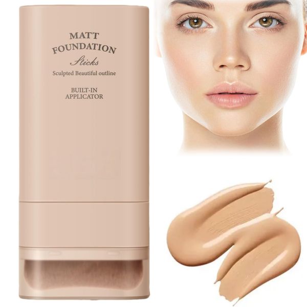 02# Foundation S-tick Makeup,Multi-Use Full Coverage Foundation & Concealer S/tick,Matte Foundation Stick,Eraser Foundation S ick With Brush