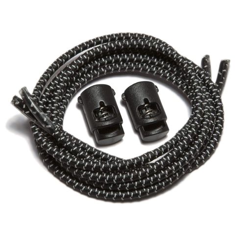 IBUNGEE LACES (Elastic No Tie Shoelaces (Reflective), (Black, 34-Inch)