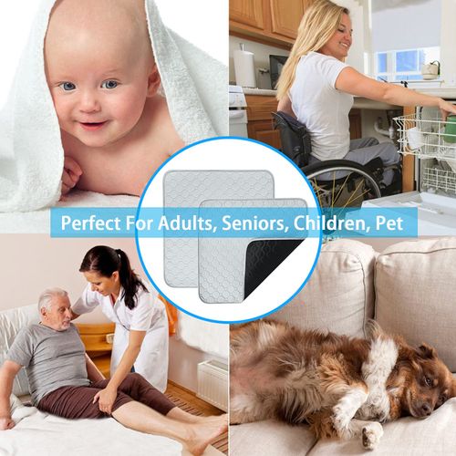 Waterproof Incontinence Pad Washable Chair Seat Pad Absorbent Protective Mat Non-Slip Chair Cushion Reusable Incontinence Protector for Chair, Sofa, Mattress, for Adults, Seniors, Children, Pet