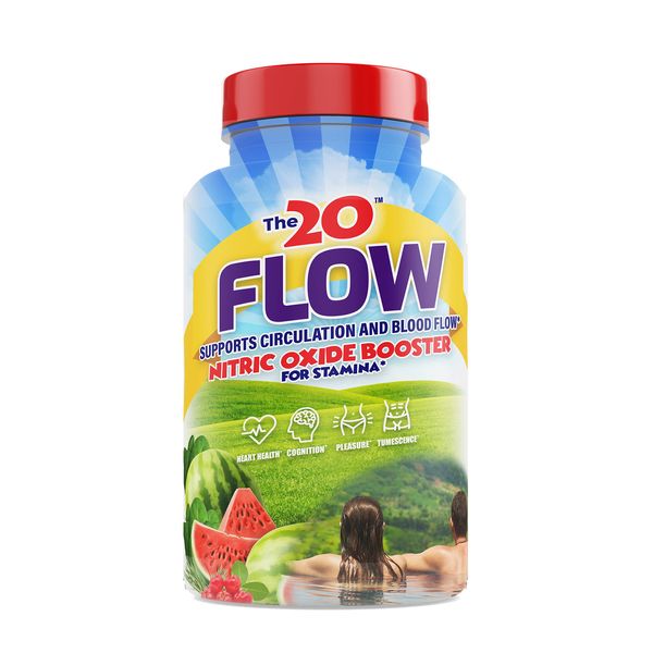 The20: Flow - Nitric Oxide Supplement - 60 Capsules - L-Citrulline from Organic Watermelon, Organic Spinach, and Organic Acerola Cherries - for Heart, Brain, and Overall Health - No Gluten