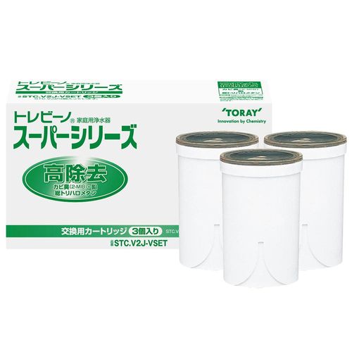 Toray Torayvino STC.V2J-VSET Water Filter, Direct Connection to Faucet, Super Series, High Removal Type, Replacement Cartridge (STC.VJ x 3)