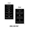Microblading Aftercare Cards | 50 Pack | Size 3.5 x 2" inches | Disposable FAQ Microblade Printed Certified Recommended Care Instructions | PMU Black with White Icons Design