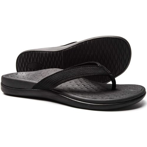 LLSOARSS Plantar Fasciitis Feet sandal with Arch Support - Best Orthotic flip flops for Flat Feet，heel pain- For Women (8 M US, Black)