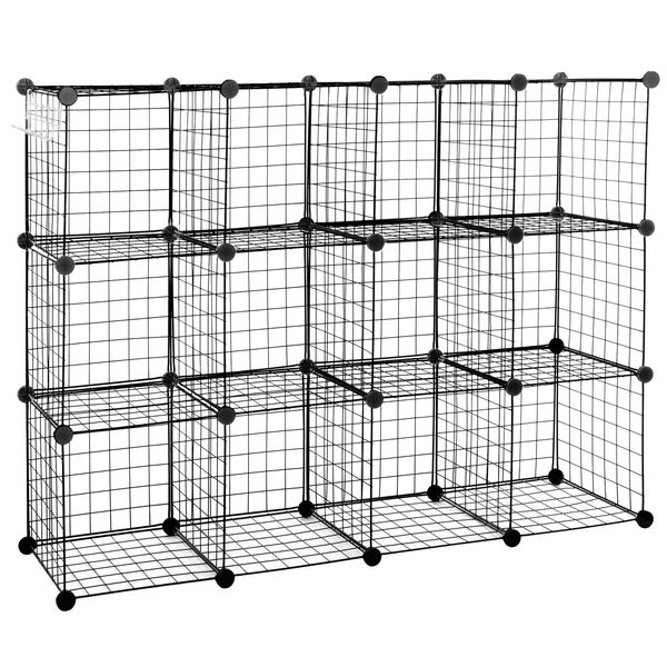 12-Cube Wire Closet Cabinet Storage Shelf Cube Storage Organizer Bookcase DIY  