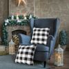 2 PCS Buffalo Check Plaid Cushion Decorative Square Pillow Cases Black&white