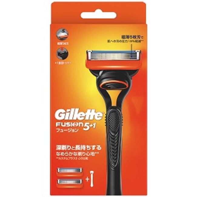 [P&amp;G] Gillette Fusion Manual Holder Razor with 2 Spare Blades, 1 Set [Cosmetics]