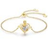LAVUMO Bracelet 925 Silver Heart Rose Moissanite Diamonds Bracelets Women's Brilliant Hypoallergenic Jewellery Gift for Her Women Girlfriend Mum Christmas Valentine's Day Birthday Adjustable Bracelet