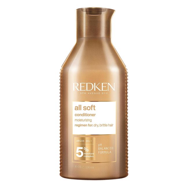 REDKEN All Soft Conditioner, for Dry Hair, Argan Oil, Intense Softness and Shine, 300ml