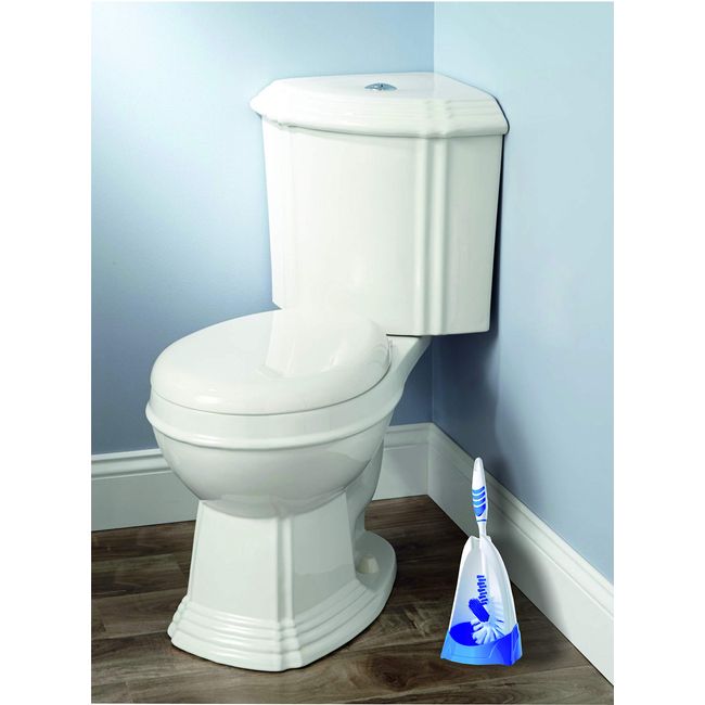 Toilet Bowl Brush with Rim Cleaner and Holder Set Hard Bristle