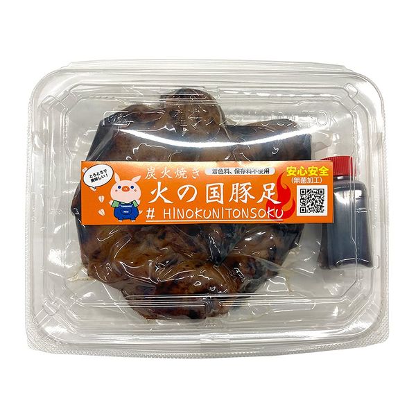 Foosjoy Charcoal Grilled Hinokuni Pork Foot, Total of 4 Bottles (2 x 2 Packs), Flavored with Special Sauce, Made in Japan, Kumamoto Tonsoku (Coloring Ingredients Not Included)