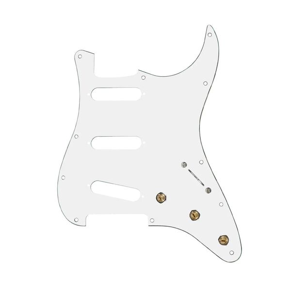 5 Way Blender Pre-Wired SSS Strat Guitar Pickguard - White  920D