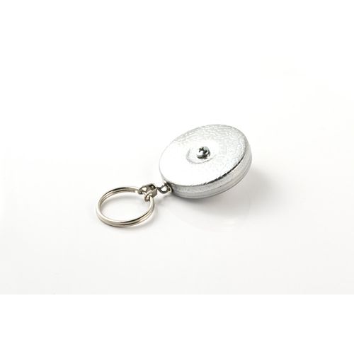 KEY-BAK Industrial Retractable Reel with 24" Stainless Steel Chain, Thread Cutting Screw, Chrome Front, Split-Ring