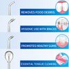 HealthSmart Compact Cordless Water Flosser, Rechargeable Type-C USB, Removes Food Particles, 4 Cleaning Nozzles, 6 Pulsating Modes, 250ml Water Tank, FSA & HSA Eligible, Promotes Healthy Gums