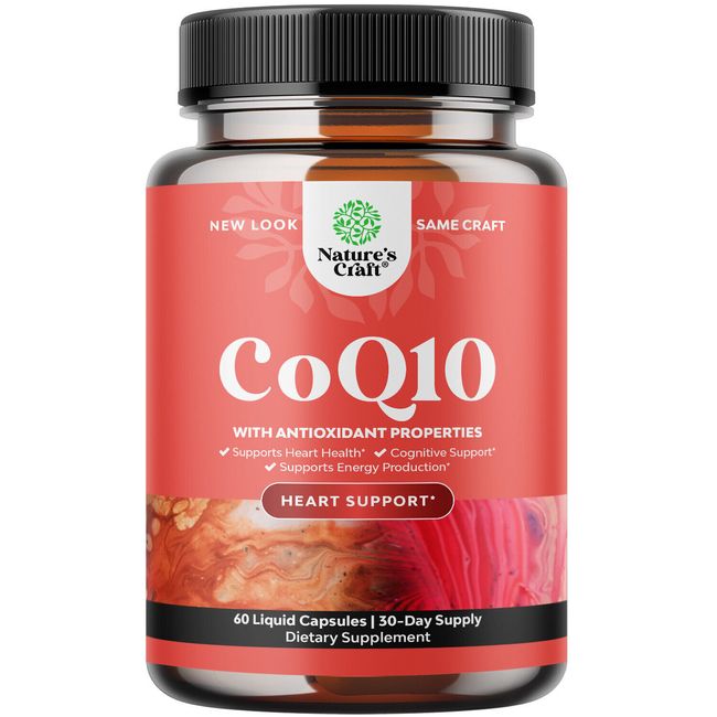 CoQ10 200mg Liquid Capsules Supplement - High Absorption Coenzyme Q10