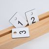 ABS Plastic Numbered Tags Rectangle Key Tags ID Tags Number Disc with Hole (1-50, White)